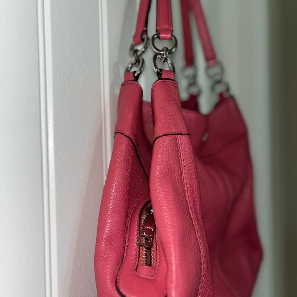 Coach Lexy Large Strawberry Pink Pebble Leather Shoulder Bag - Picture 13 of 16